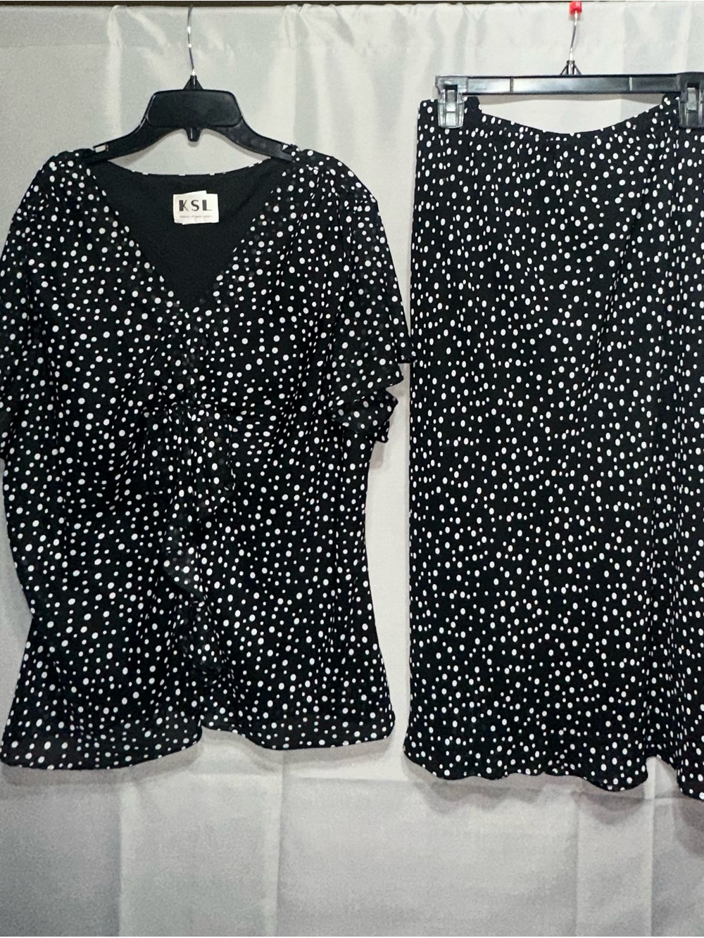 KSL Vintage Polka Dot Two-Piece Set in Black & White